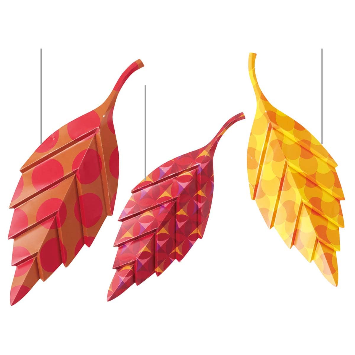 3個 オータムリーフハンギング