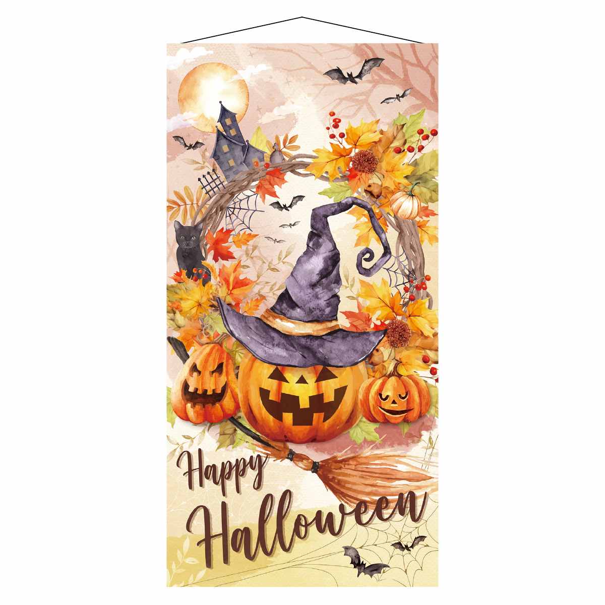 ハロウィンタペストリー ハロウィンオータムリース