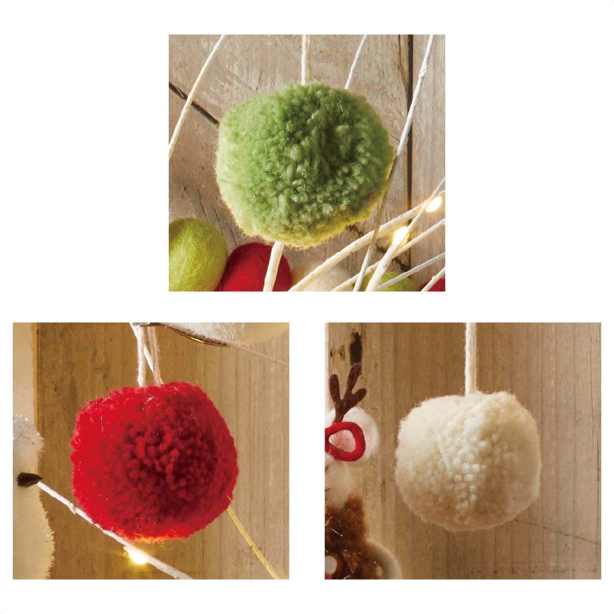 12個 ポンポンシリーズ オーナメントセット