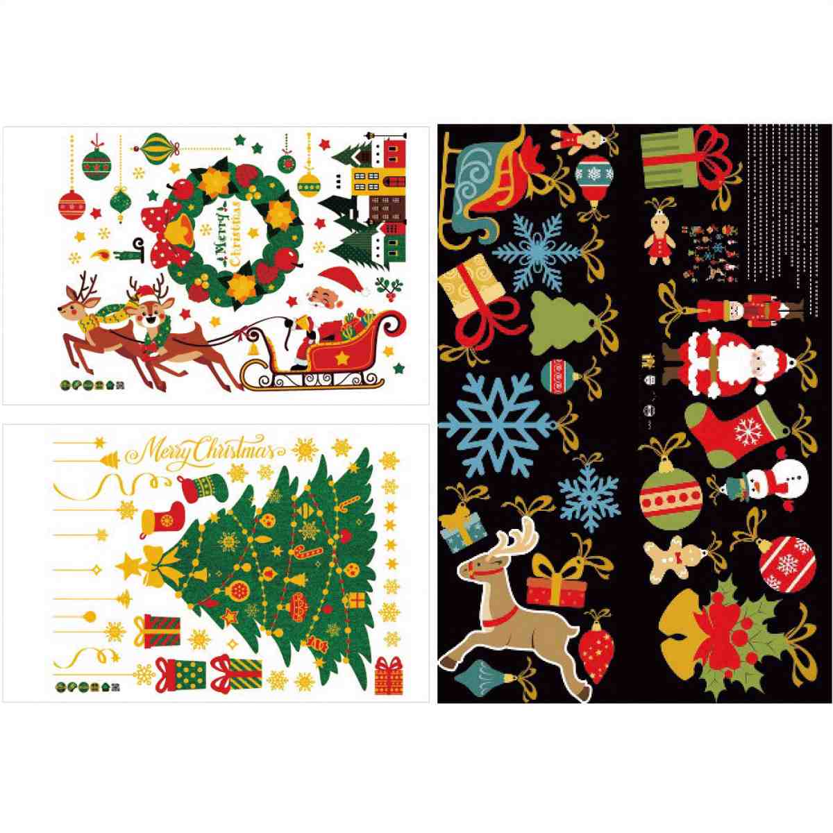 ウォールステッカー クリスマスツリー＆トナカイ