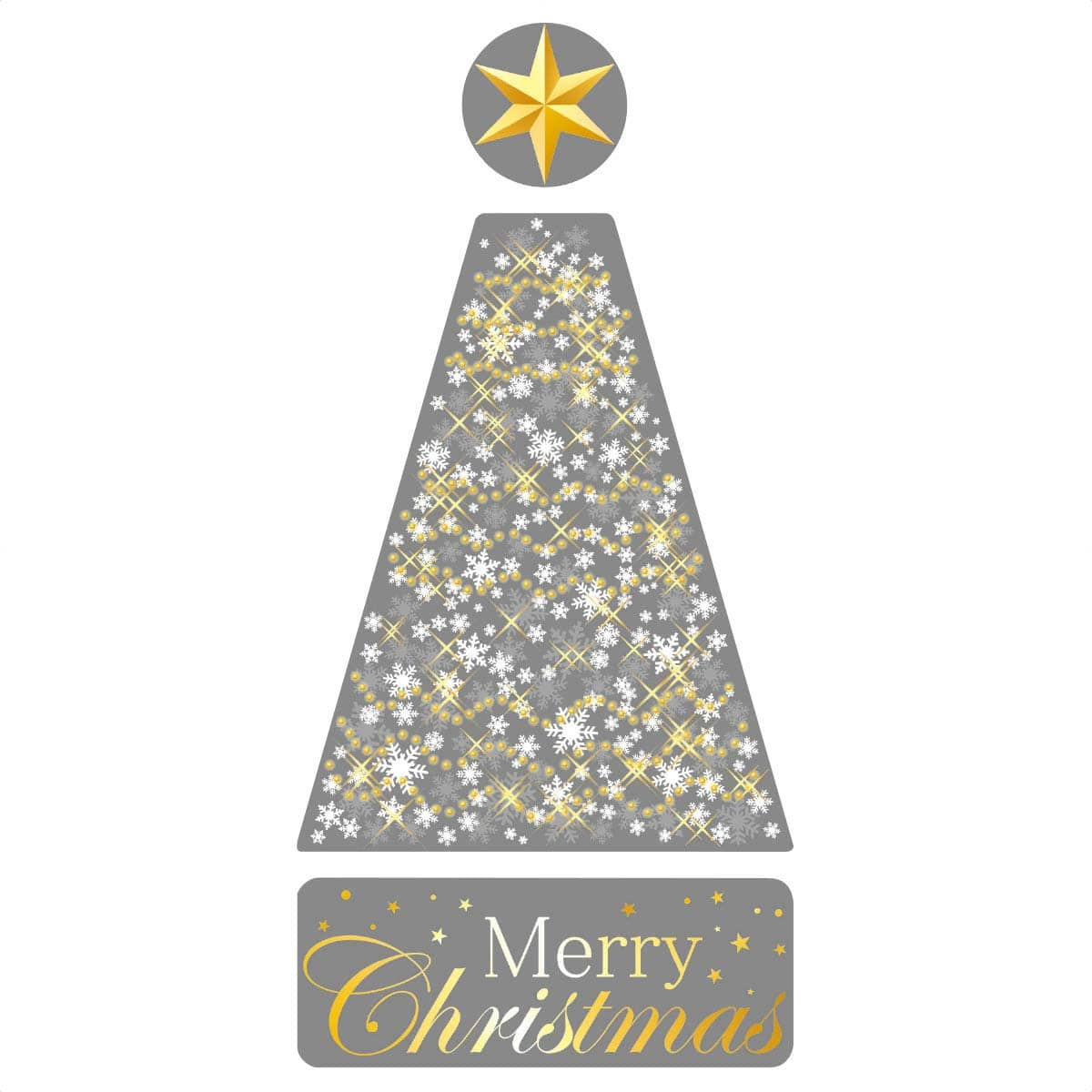 ウインドウシール スノークリスマスツリー［ストエキオリジナル］