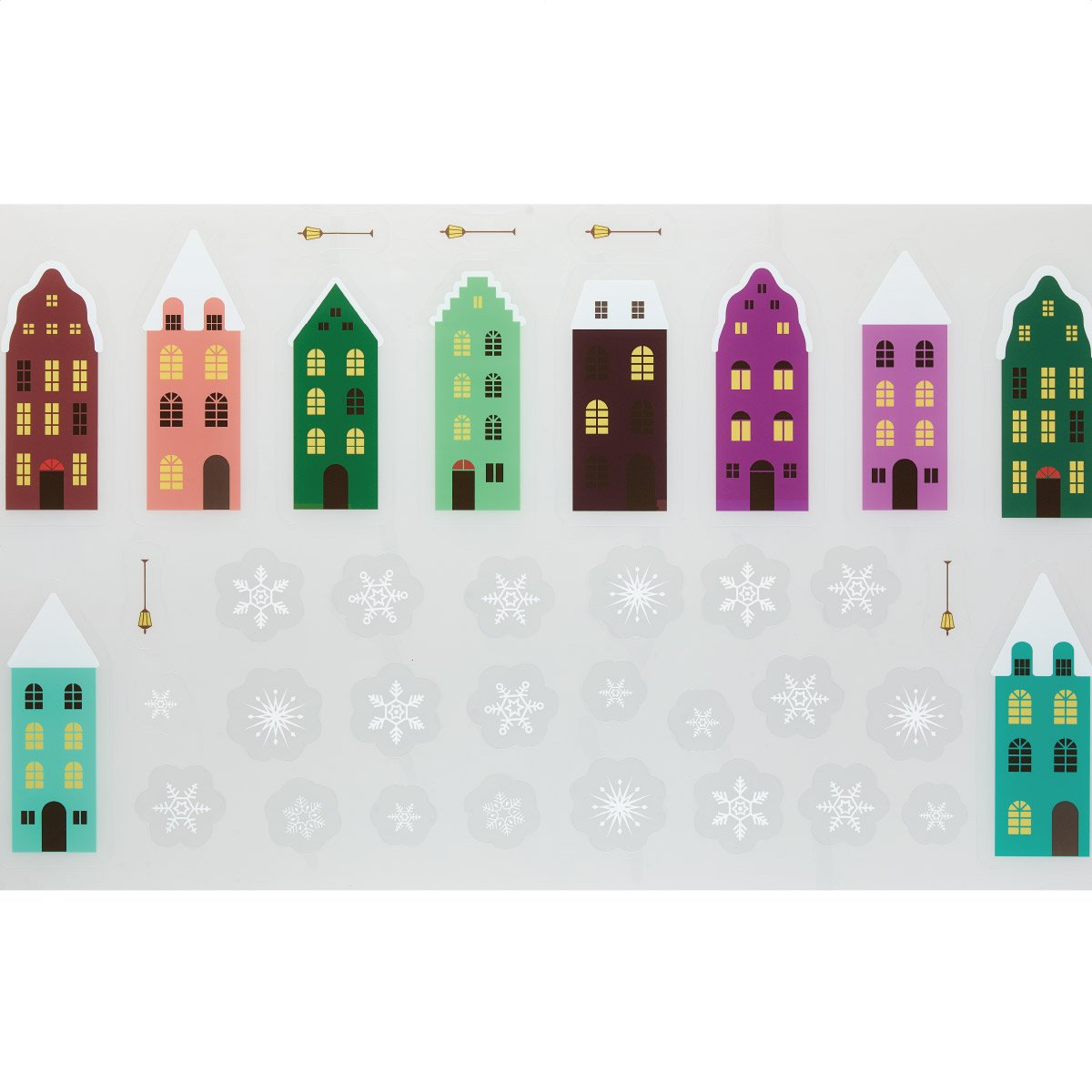 ウインドウステッカー 雪降る街