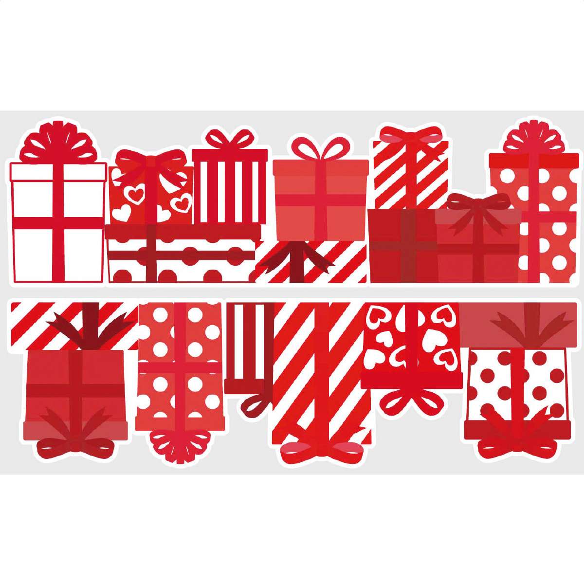 ウインドウステッカー プレゼントボックスレッド