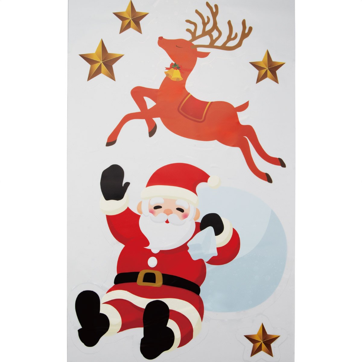ウインドウステッカー 大 サンタ＆トナカイ