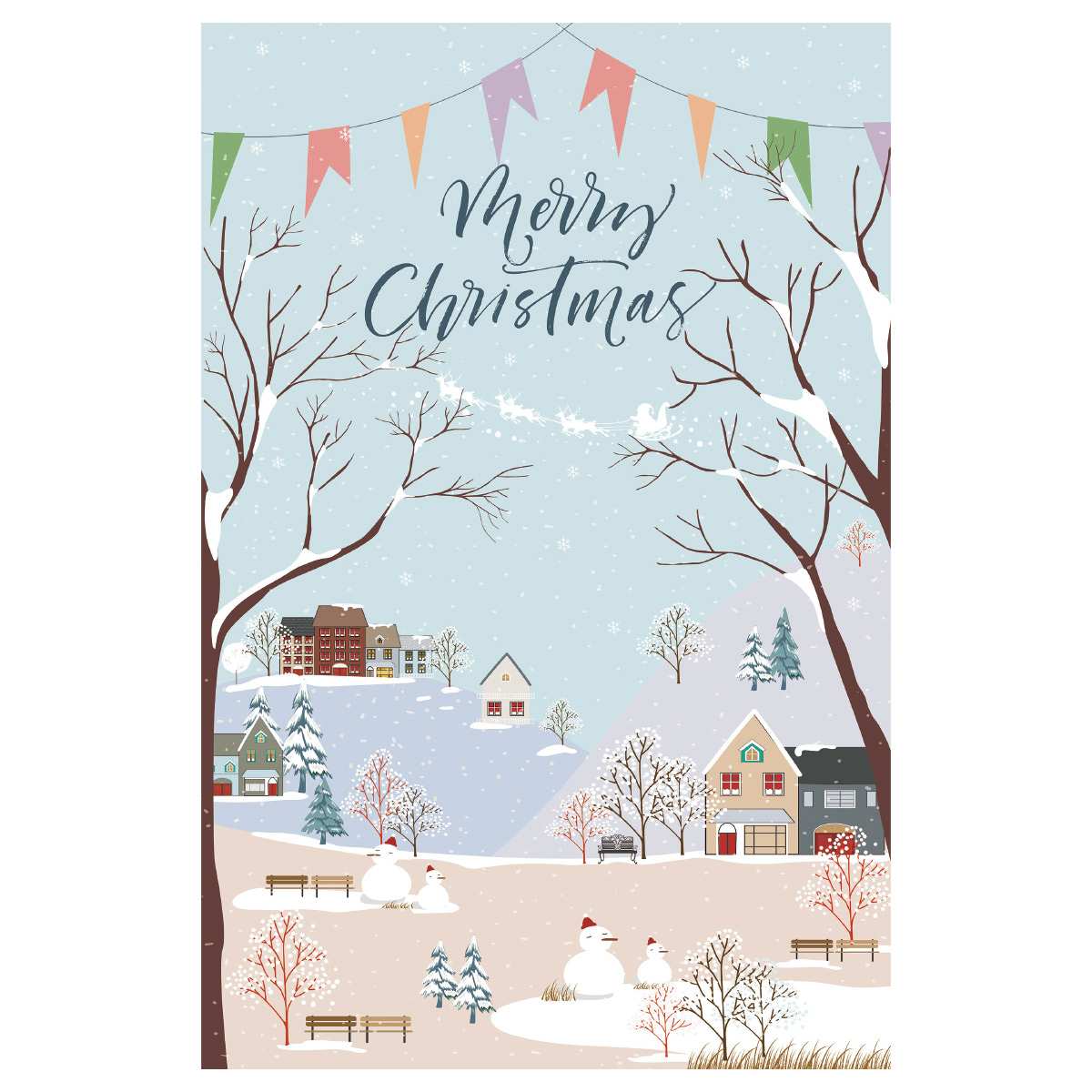 バックグラウンドシート スノータウン145×220cm