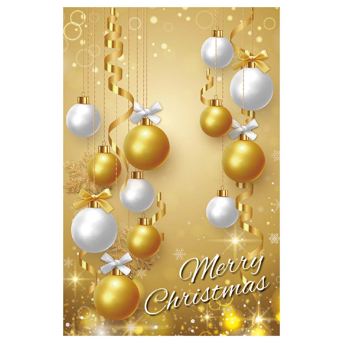 バックグラウンドシート クリスマスオーナメントゴールド145×220cm