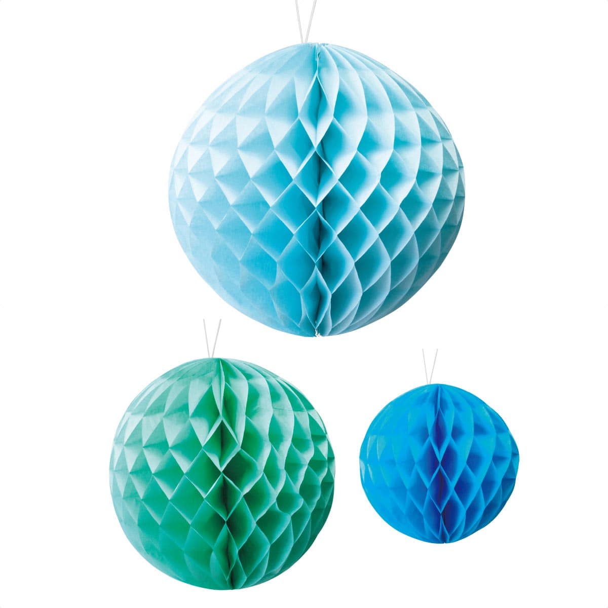 3個 ハニカムボール ブルーグリーン