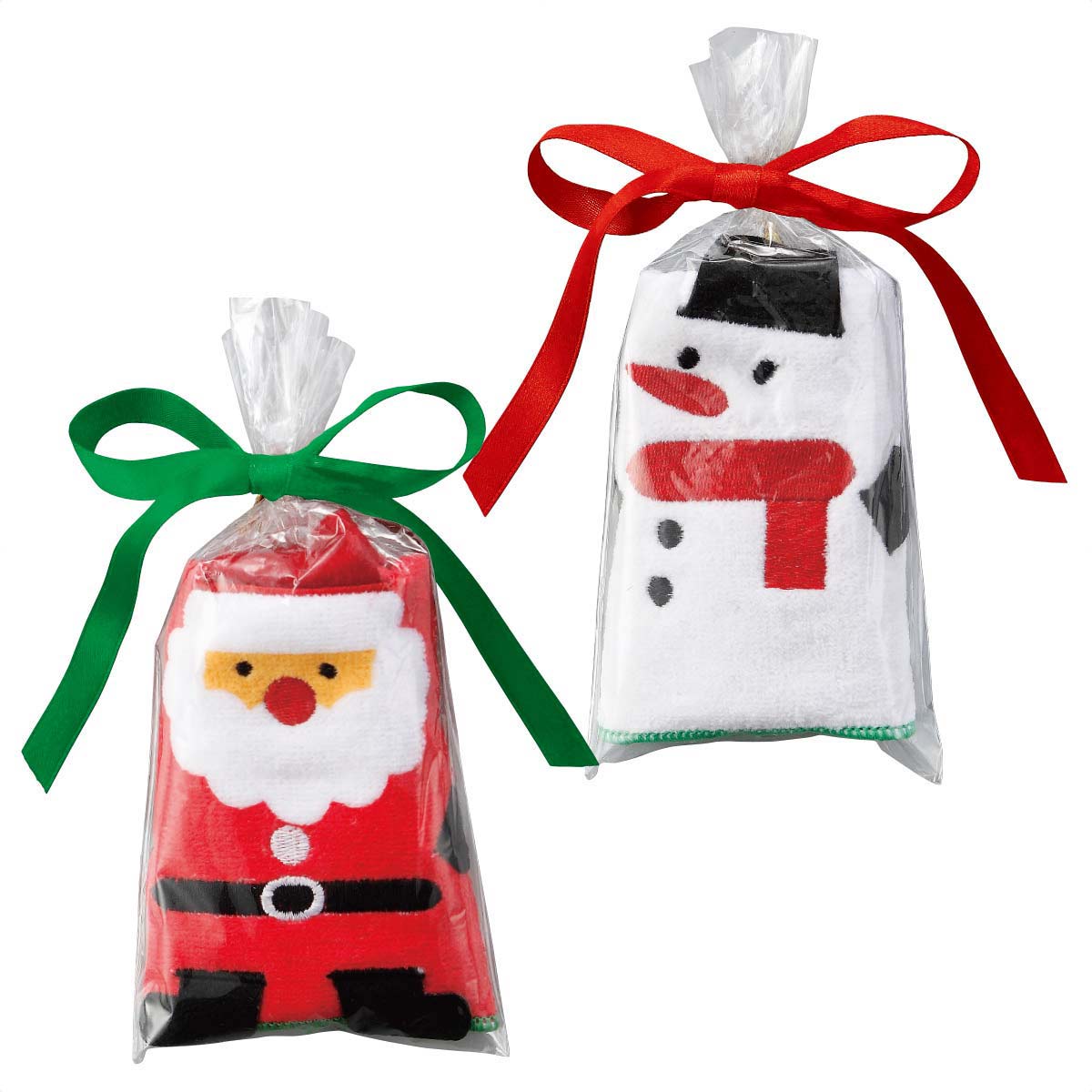 100枚 サンタ&スノーマンタオルハンカチ