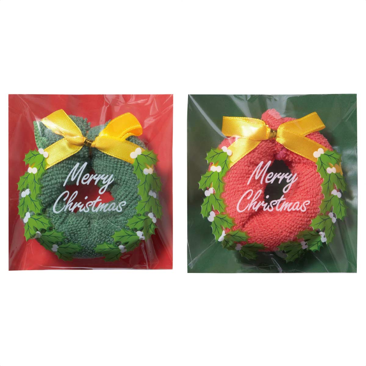 200個 クリスマスリースタオルハンカチ