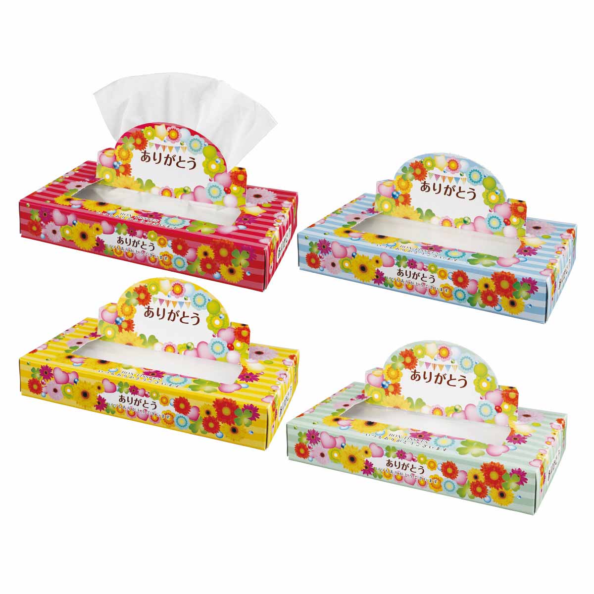 100個 ありがとうポップアップボックスティッシュ