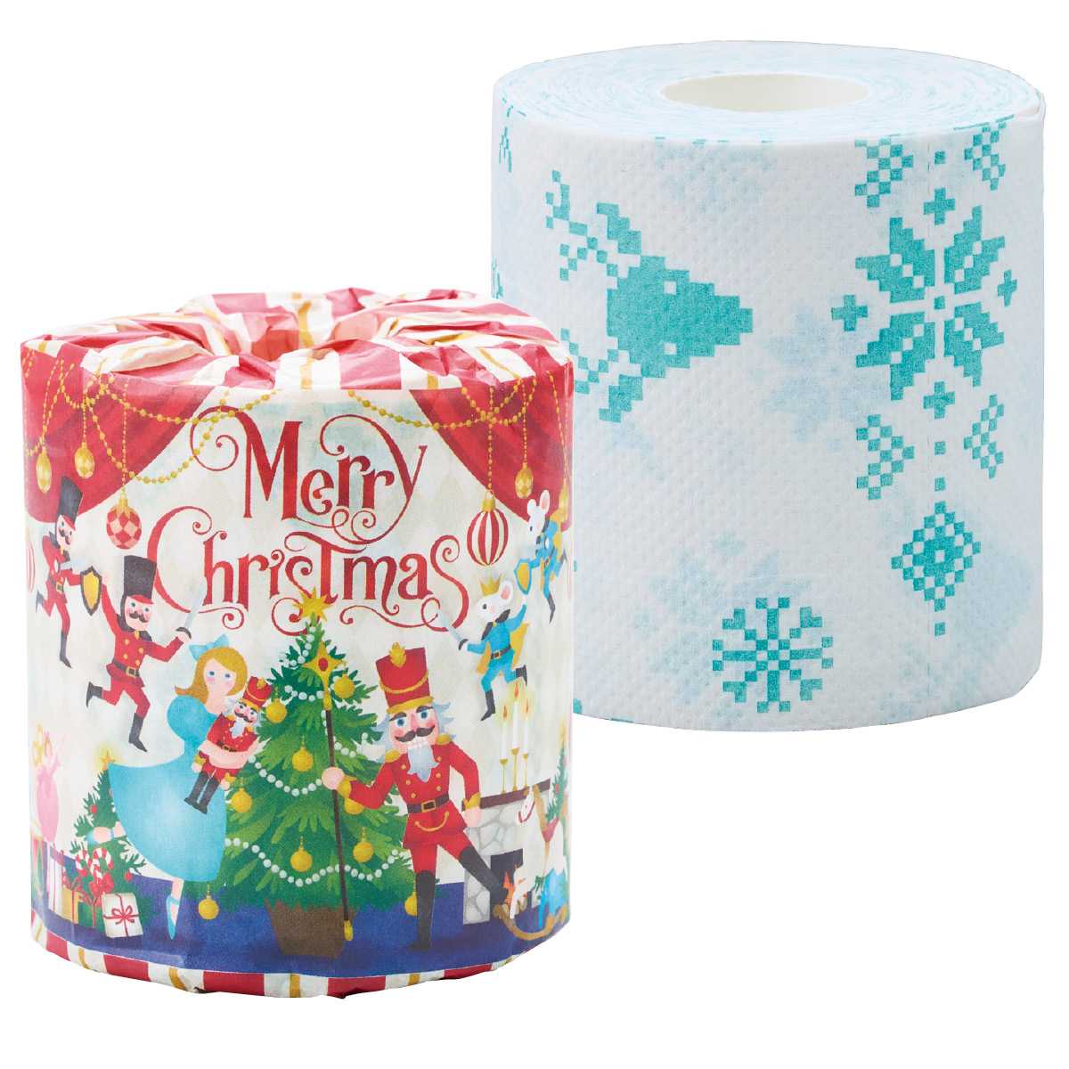 100個 クリスマス柄トイレットペーパー