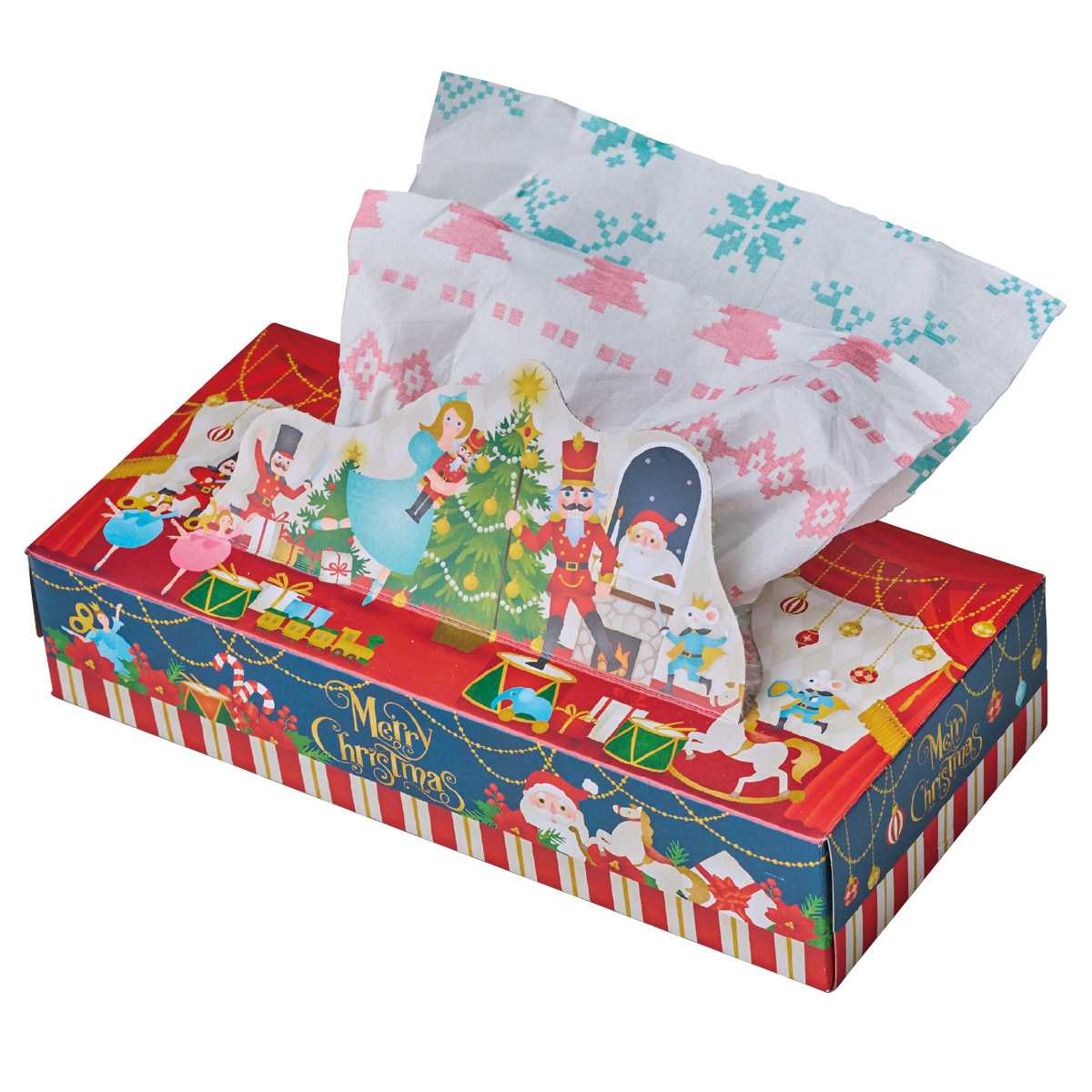 60個 クリスマス柄ティッシュ