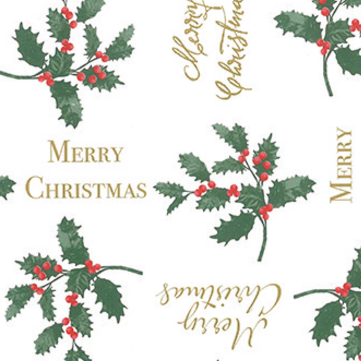 50枚 包装紙 クリスマス ヒイラギ 半裁 
