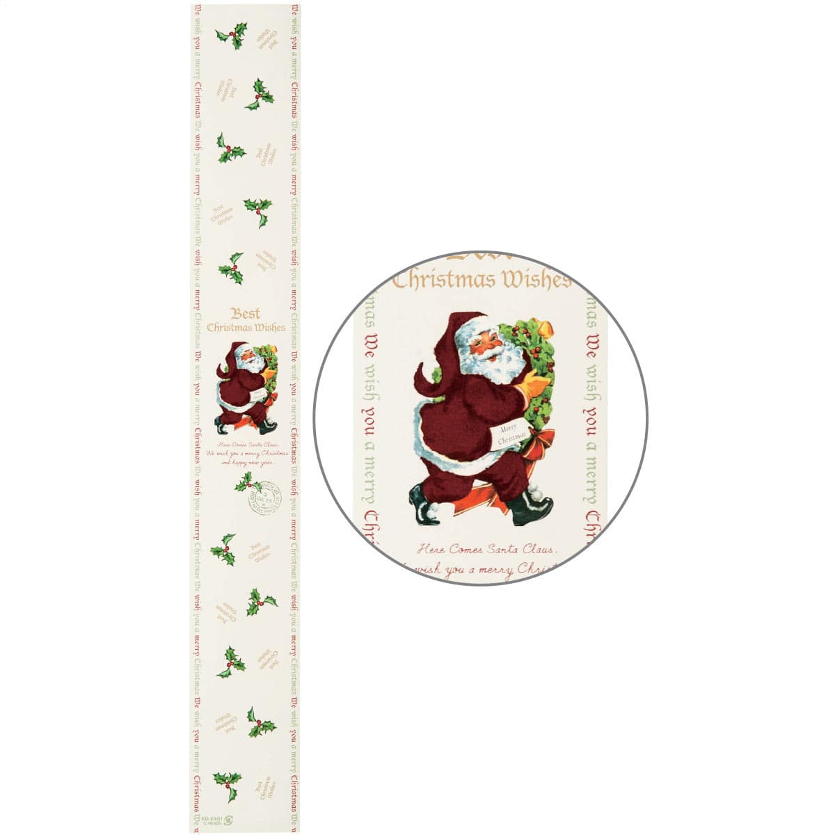 50枚 クリスマス ギフト掛け紙 アンティークサンタ