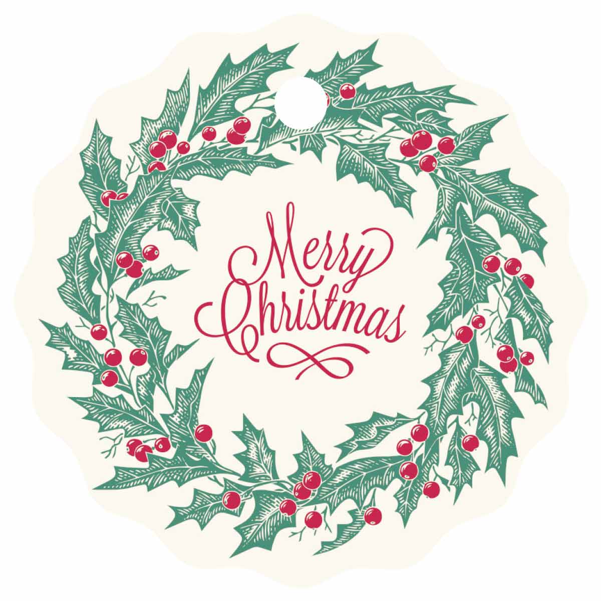 50枚 クリスマスタグ リース