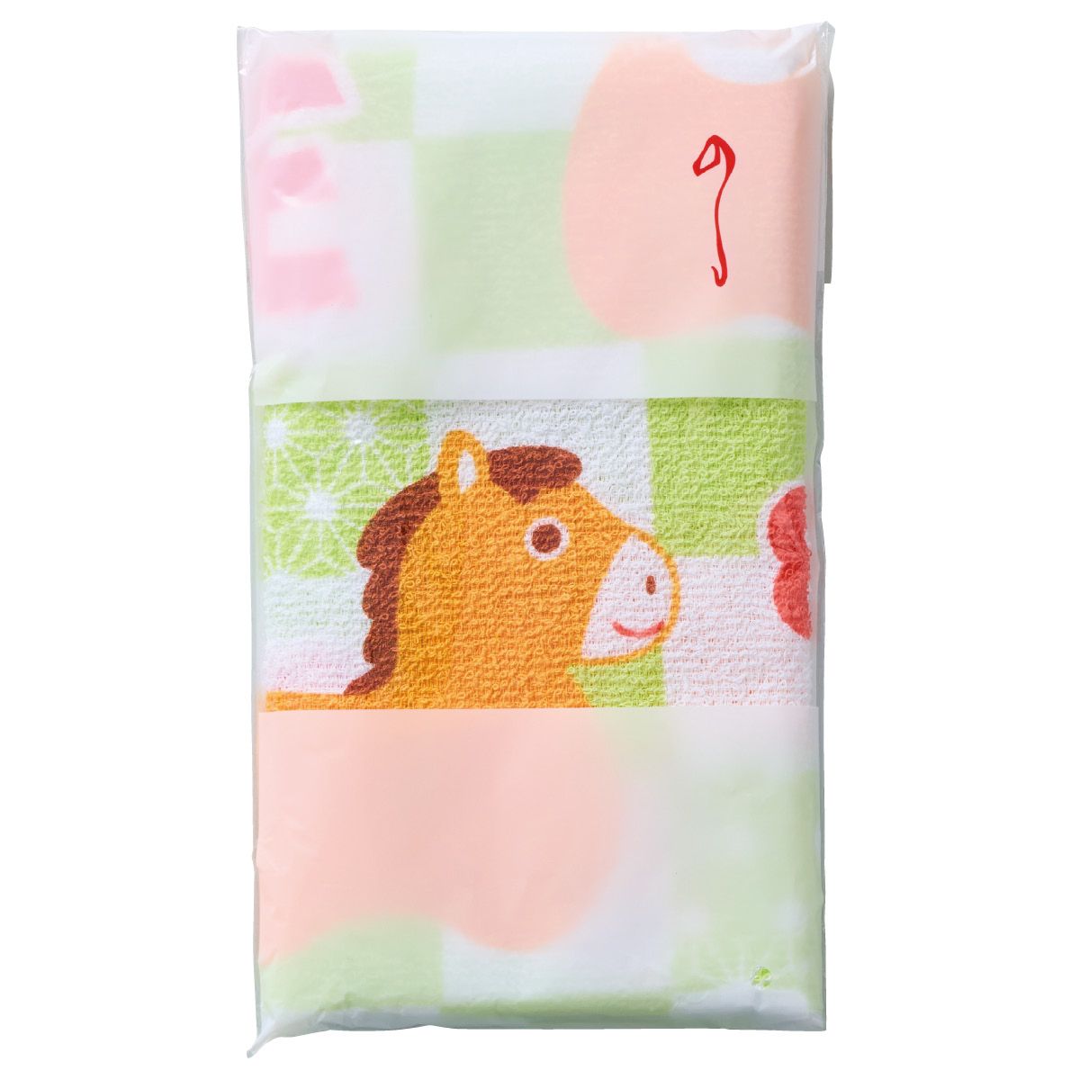 100枚 干支フェイスタオル 格子柄