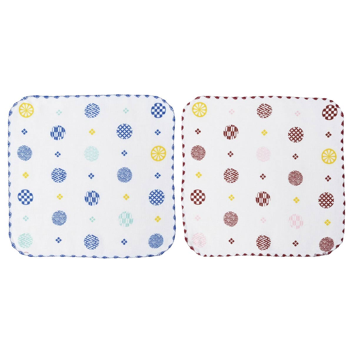 100枚「ほんの気持ち」丸小紋ガーゼハンカチ