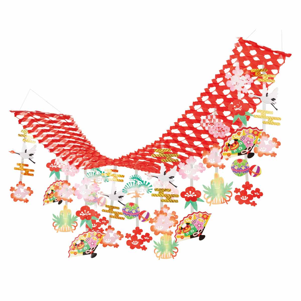 華やか扇正月プリーツハンガー