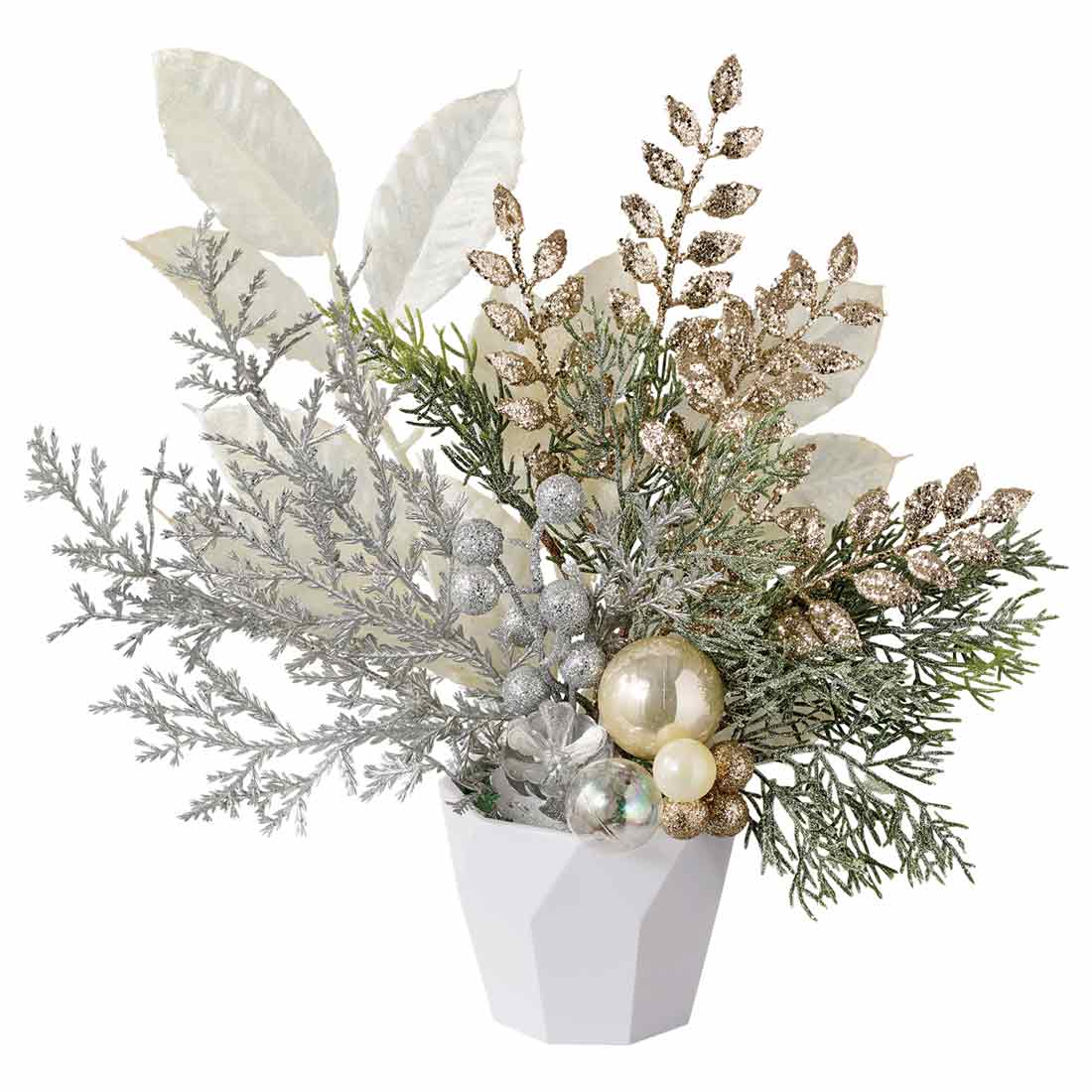 シルバーフォレスト造花アレンジ高さ29cm［ストエキオリジナル］