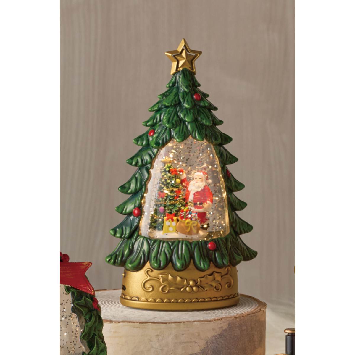 LEDスノーイングライト クリスマスツリー高さ19cm