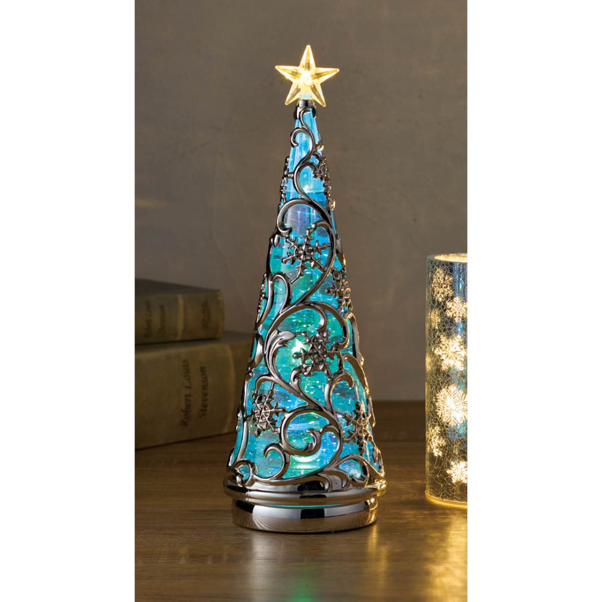 LEDガラステイストバブルクリスマスツリーライト30cm