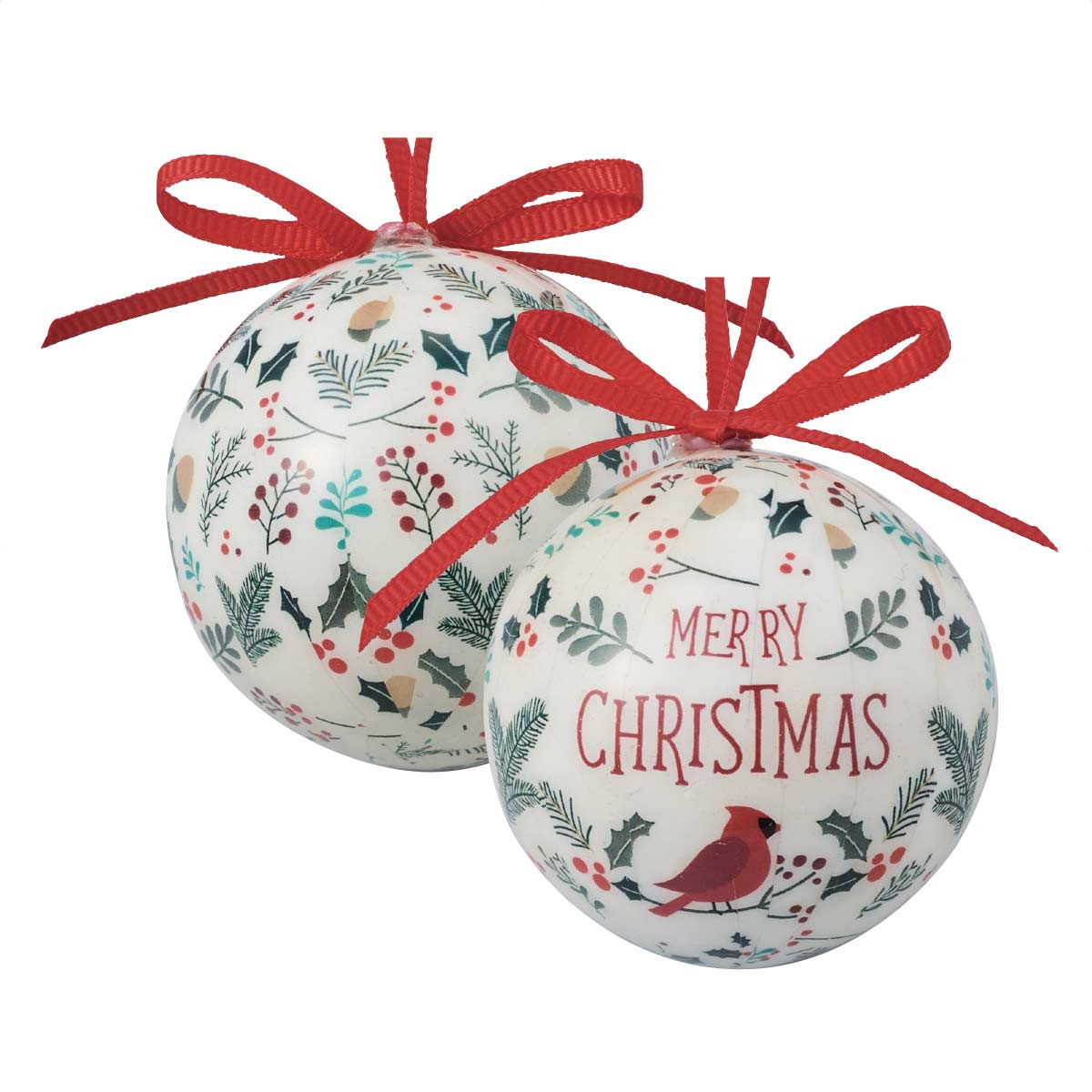 10個 メリークリスマスプリント オーナメントボール5cm