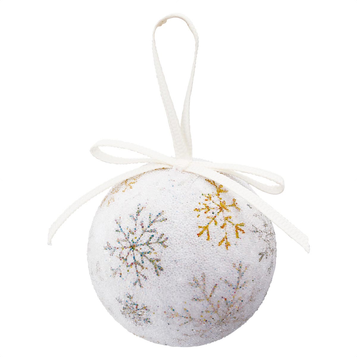 10個 スノーフレーク ビーズ オーナメントボール5cm