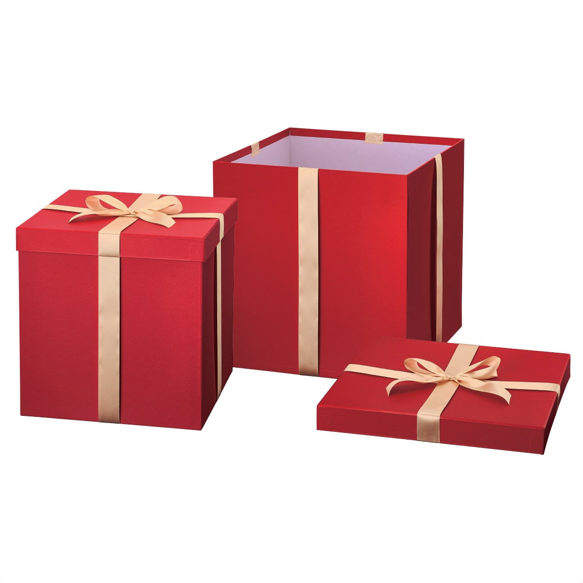 2個 プレゼントボックスセット 装飾用 レッド