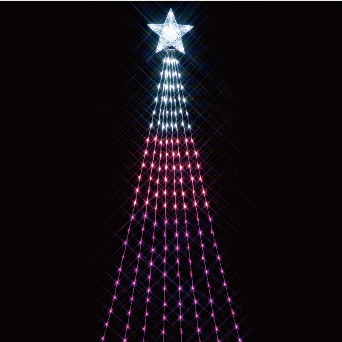 LED 270球 ナイアガラライト ピンクグラデーション(2.5m)