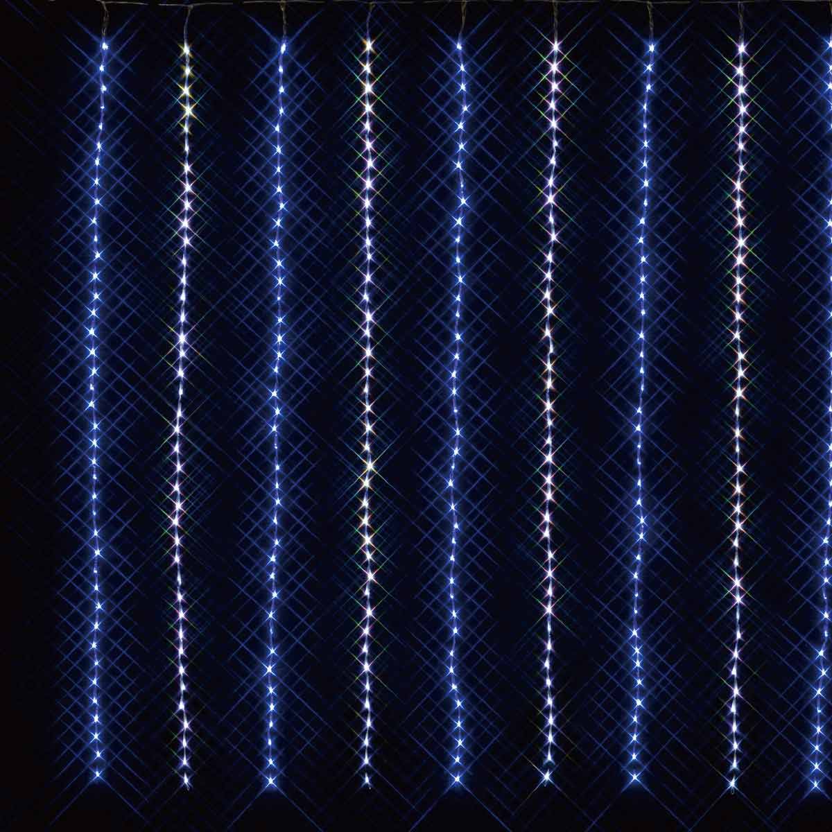 LED 400球 デラックスカーテンライト ホワイト/ブルー 200×200cm