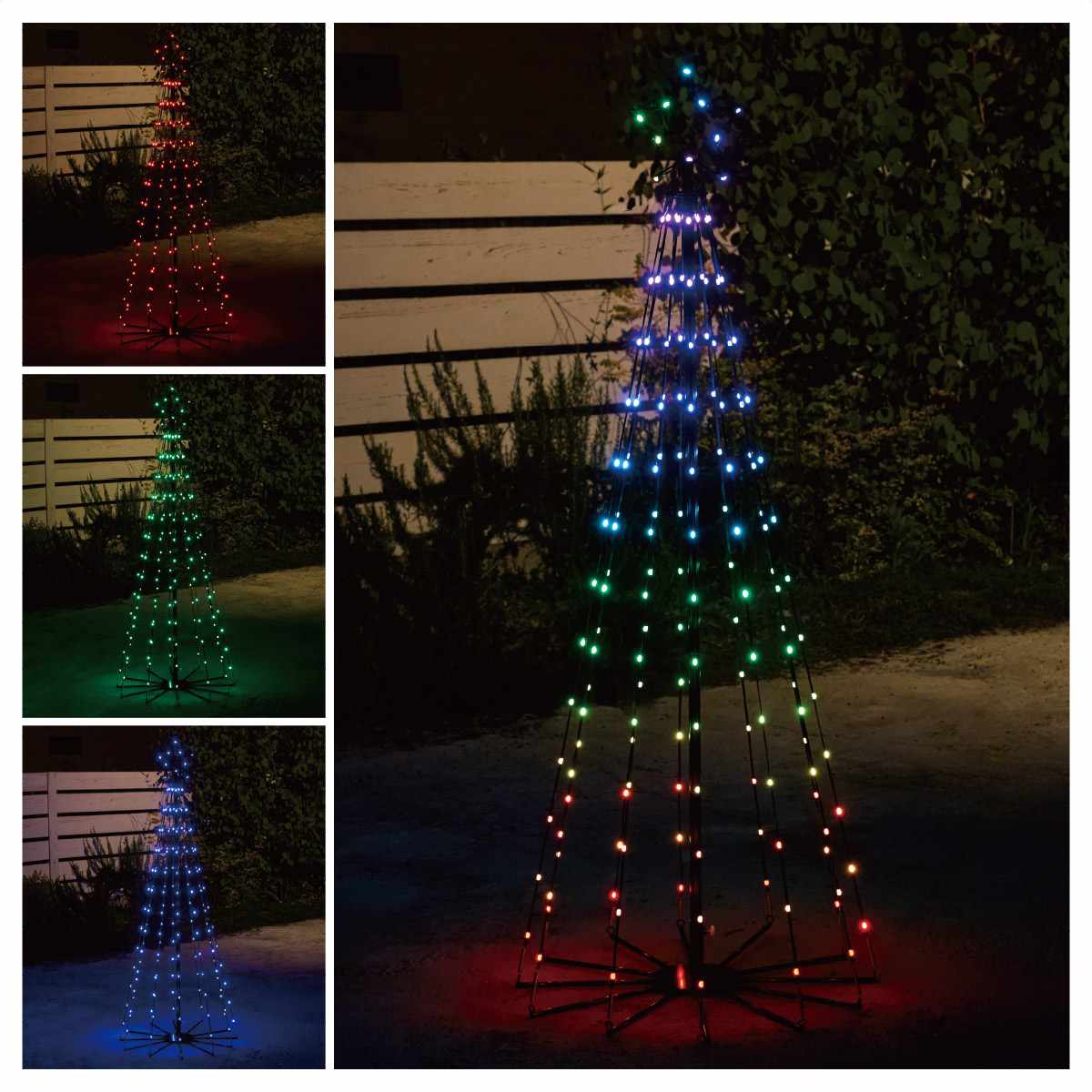 LEDカラフルタワークリスマスツリー150cm