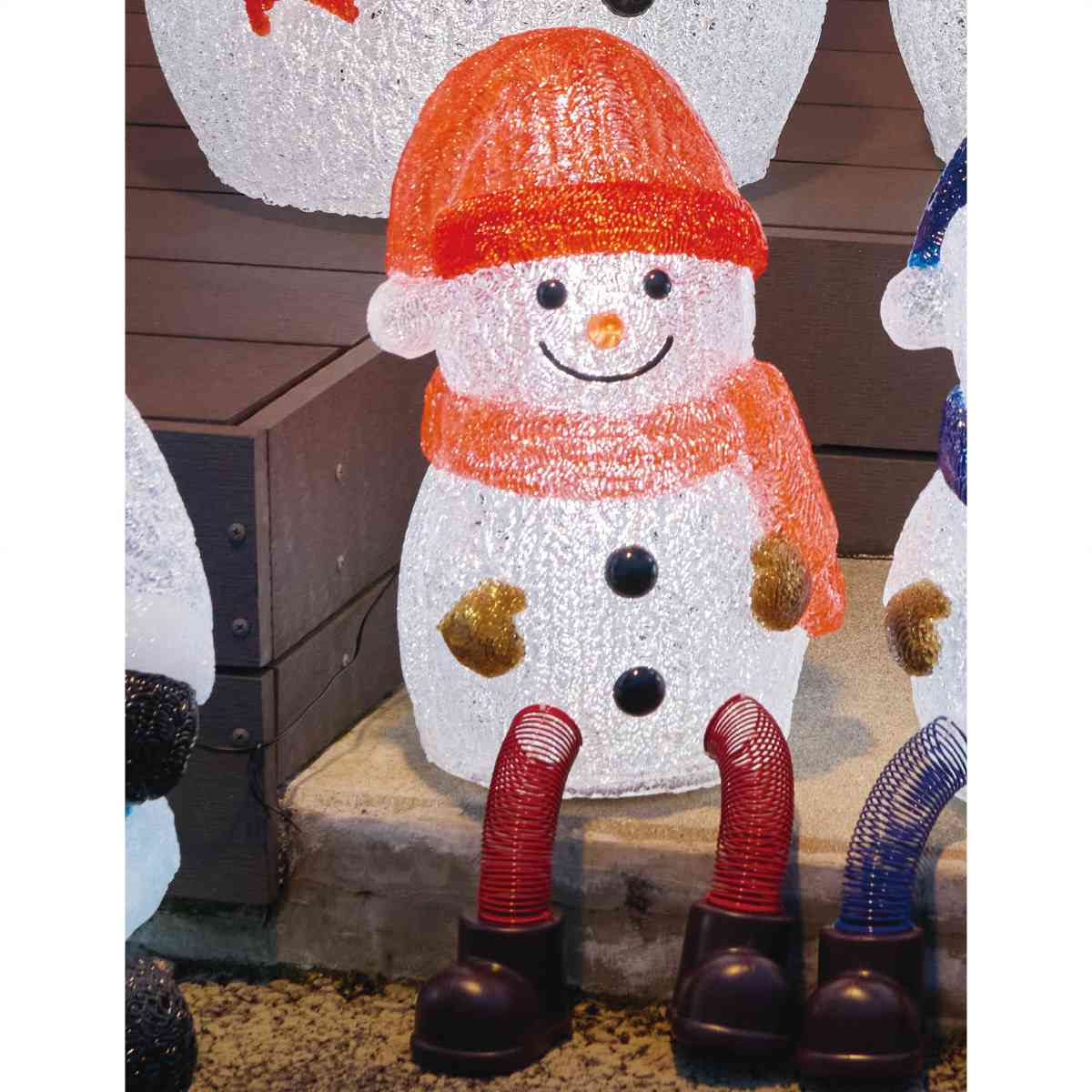 LEDブリリアントモチーフライト 足ブラスノーマン レッド 高さ34cm