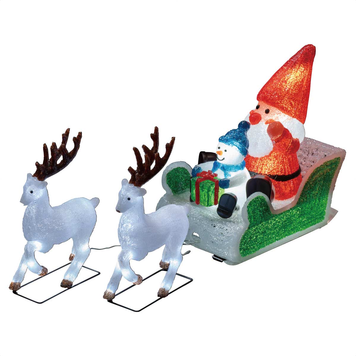 LEDモチーフライト トナカイソリ&サンタ・スノーマン