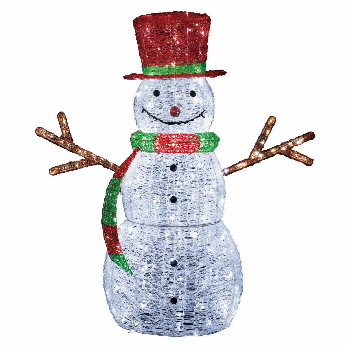 LEDクリスタルモチーフライト ビッグスノーマン 高さ155cm