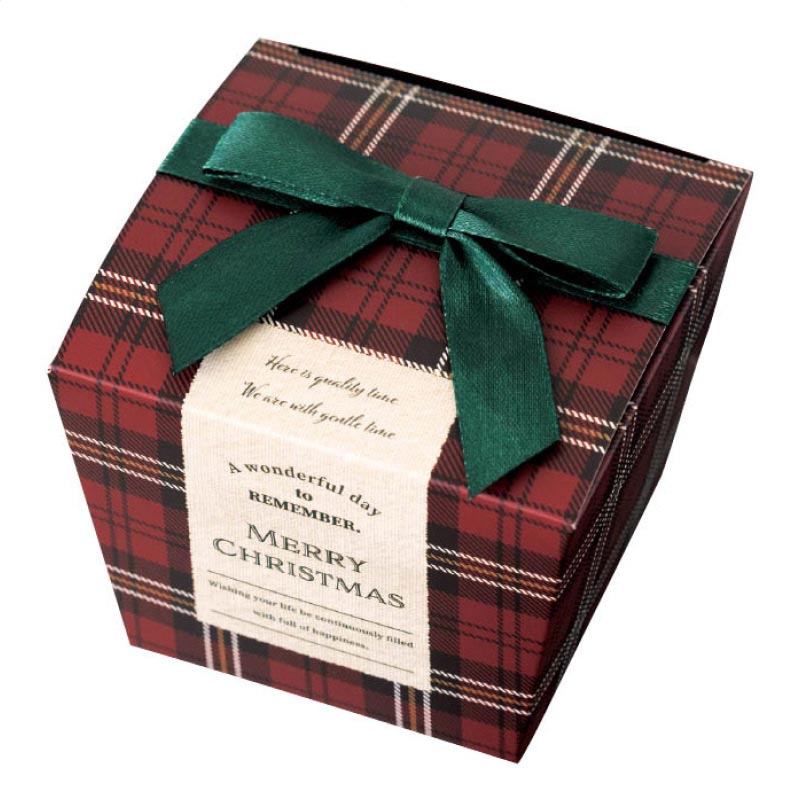 【20枚】クリスマスリボン付キューブボックス