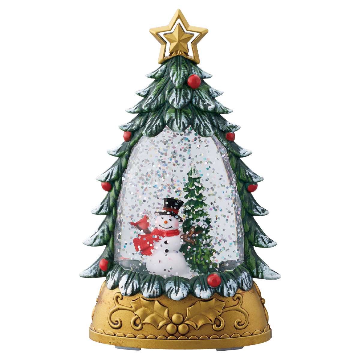 LEDミニスノーイングライト クリスマスツリー 高さ15.3cm