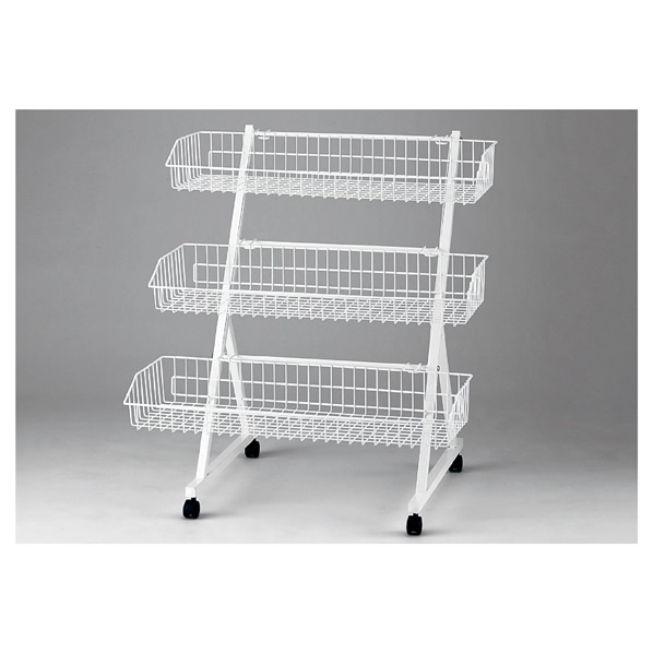 3段ワゴン ホワイト〔ストエキオリジナル〕