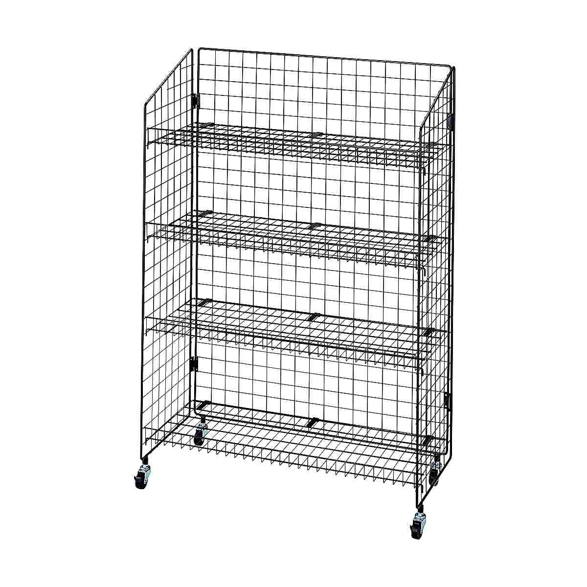 (2)高さ135cm棚4段展開黒