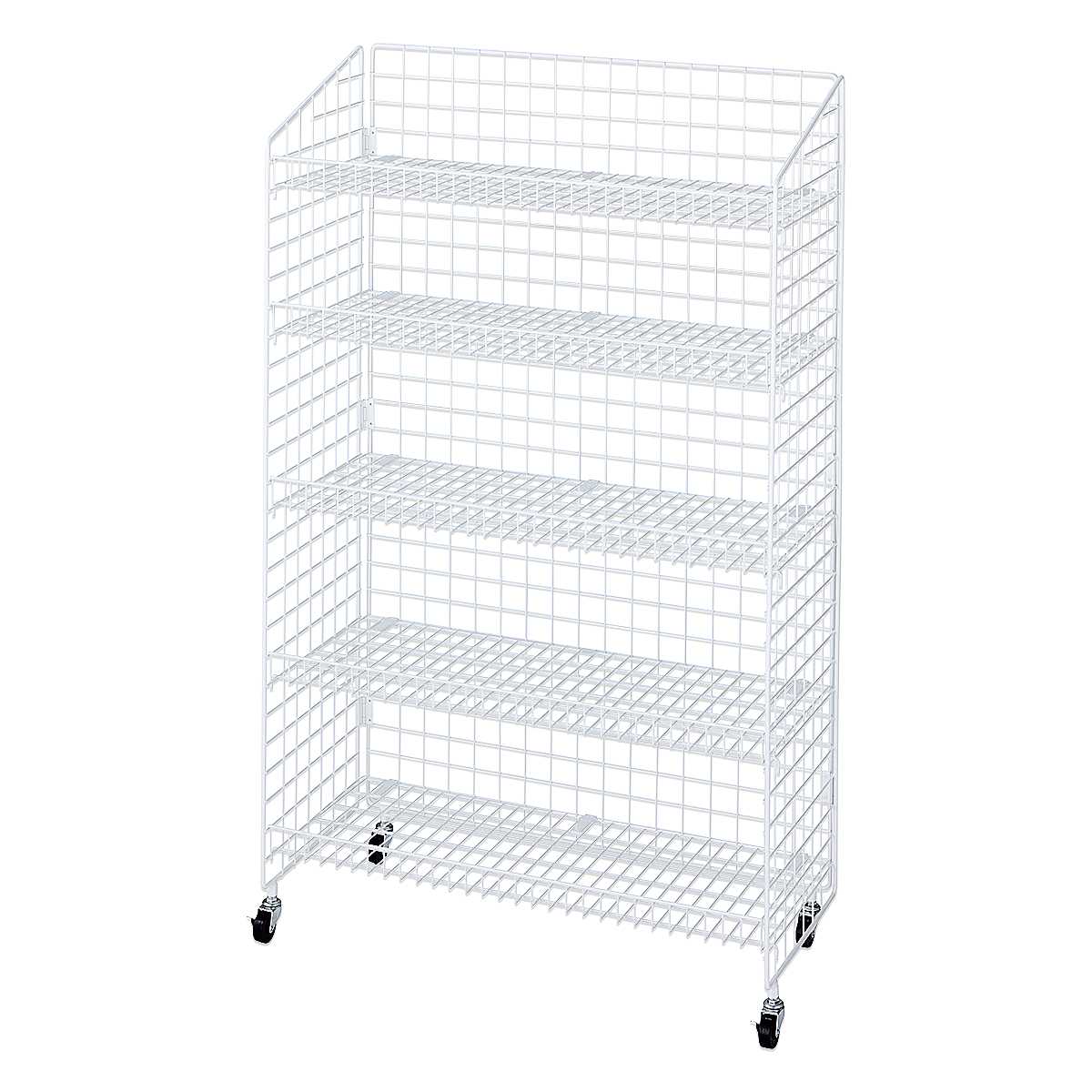 (3)高さ150cm棚5段展開白