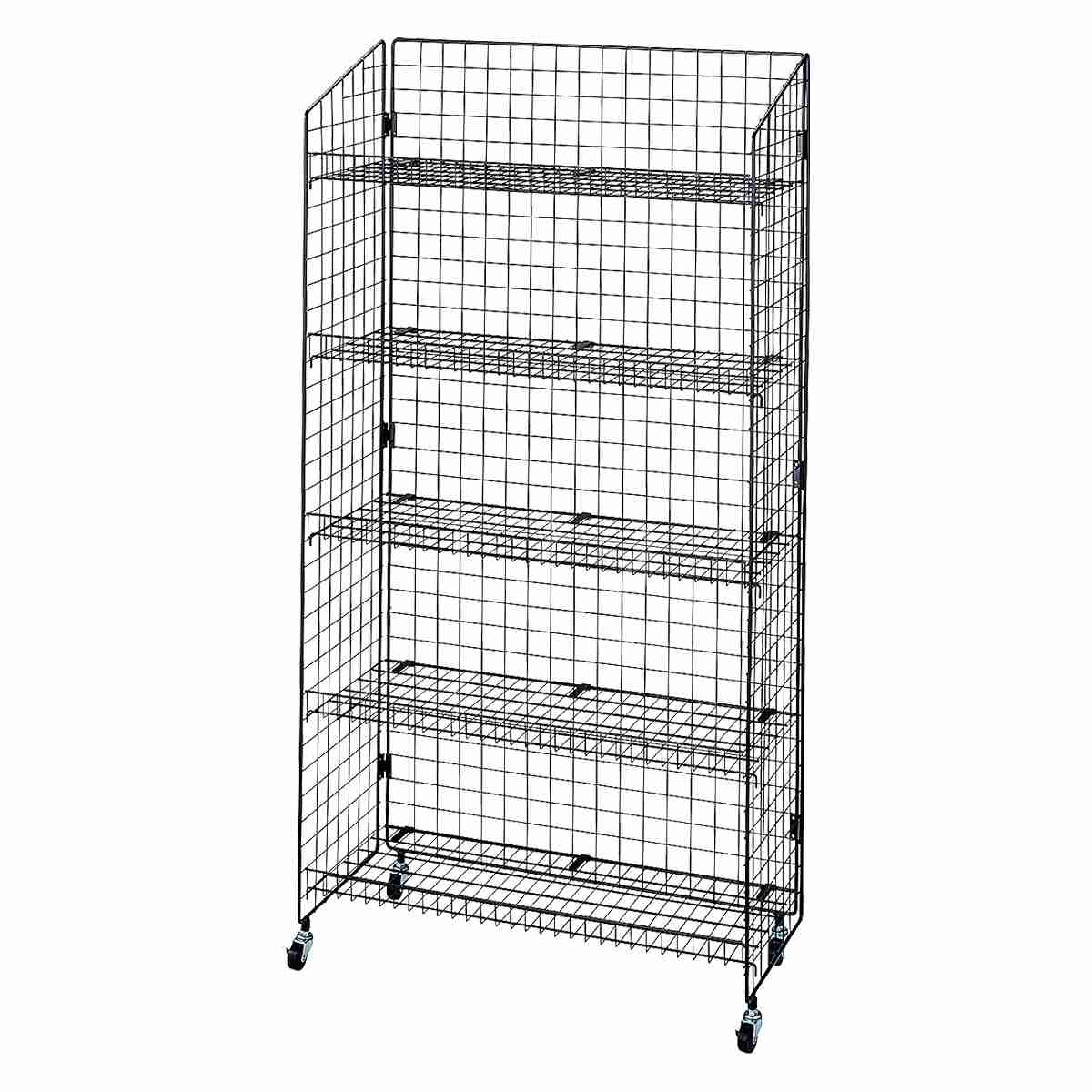 (6)高さ180cm棚5段展開黒