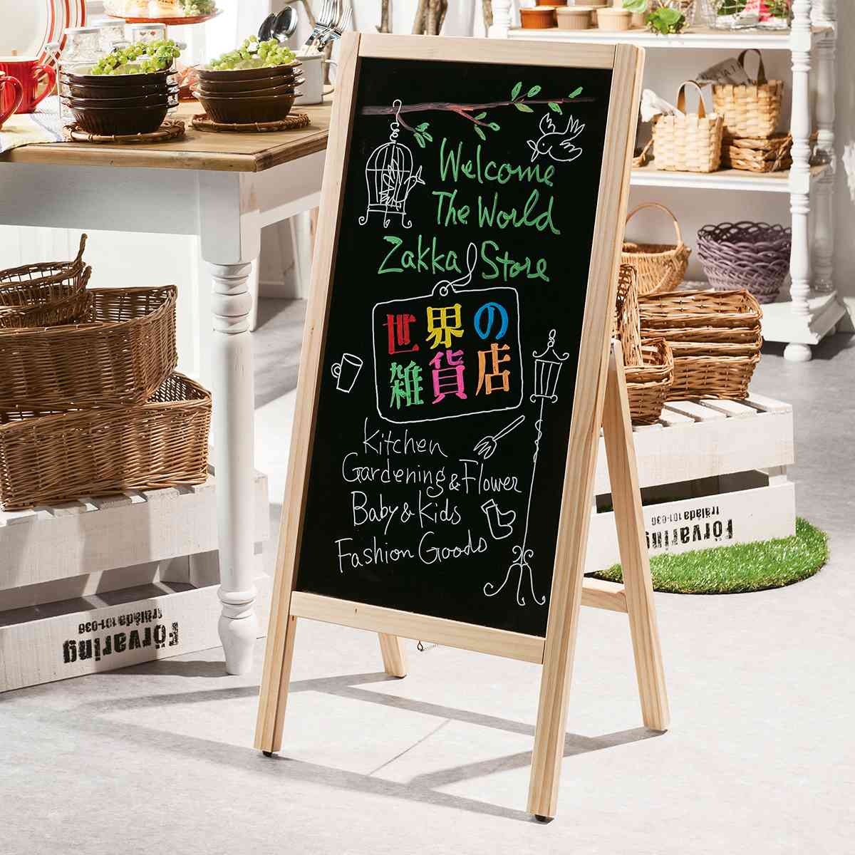 ブラックボード 60×45cm ブラウン 片面 1枚［マーカーOK］［チョークOK］［マグネットOK］［マットタイプ］飲食店向け 黒板 ブラックボード 看板 木製 ディスプレイ おしゃれ カフェ ウェルカムボード 黒