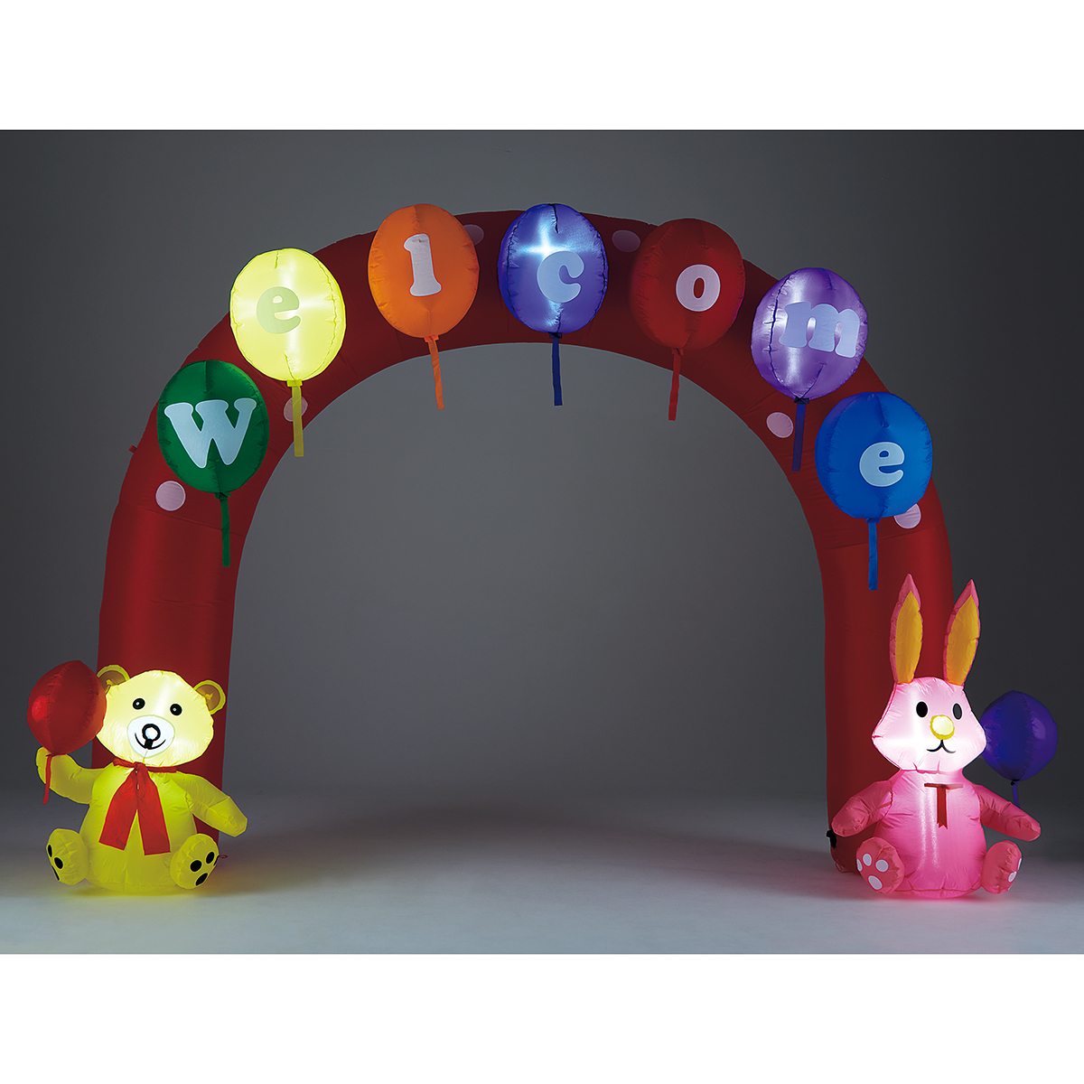 エアブローウェルカムアーチくま&うさぎ DL-1057 幅320x高さ280cm〔ストエキオリジナル〕