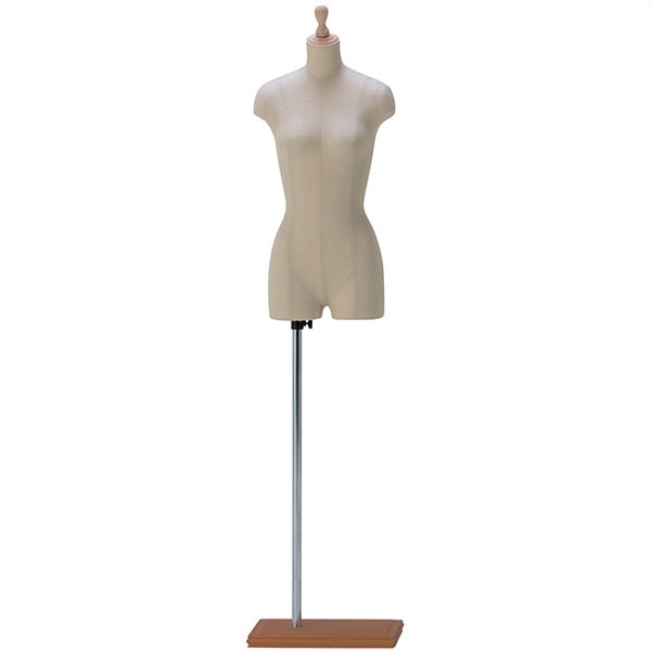 婦人7号 スレンダートルソー 腕無し 綿麻グレージュ張