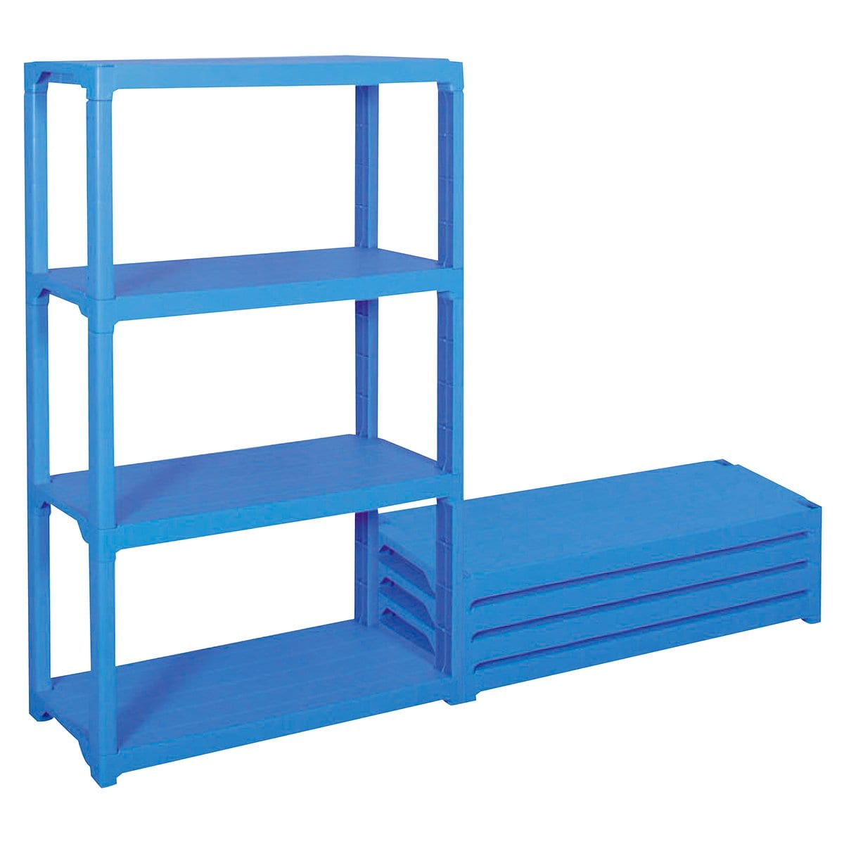 プラスチック製ラック3段ブルー