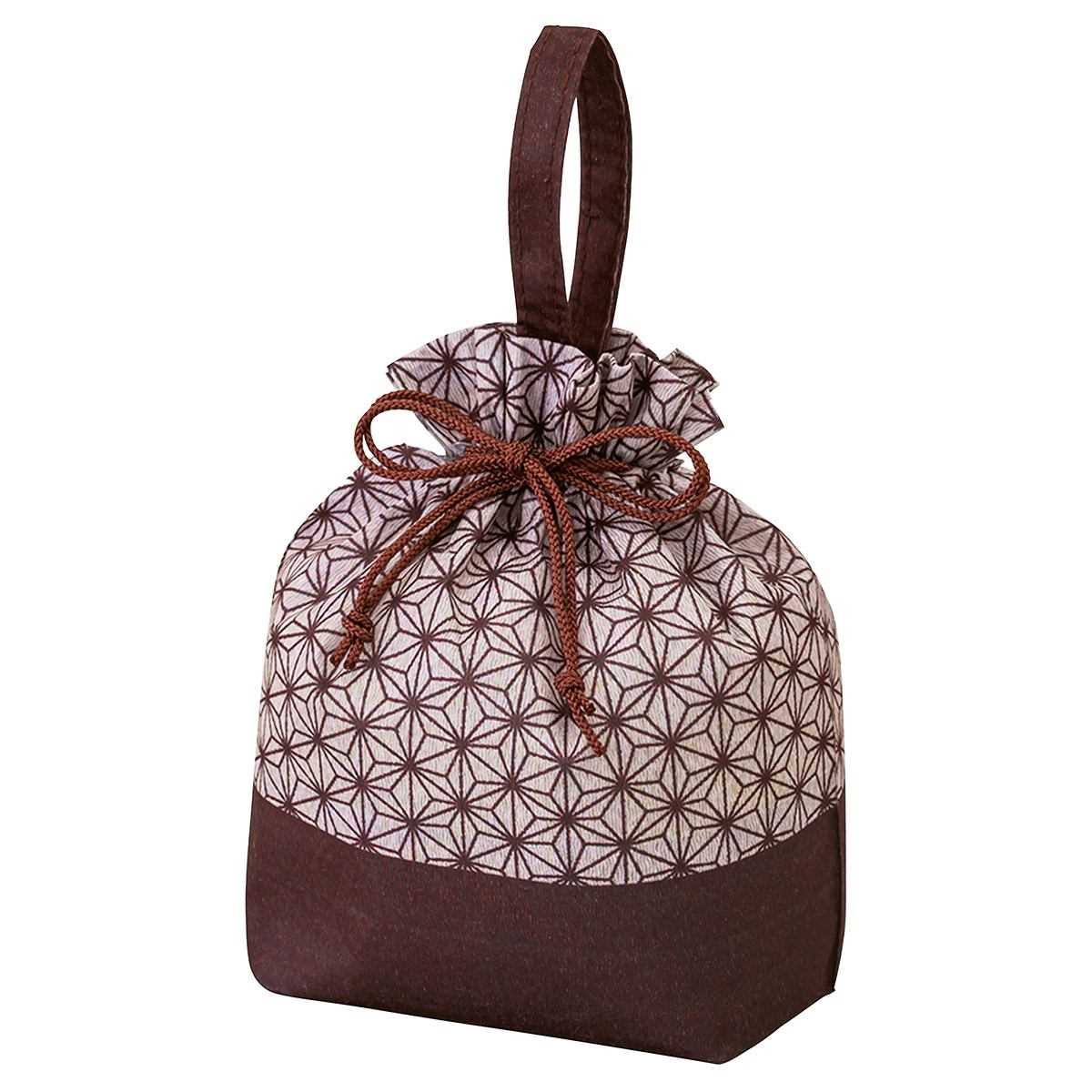 (1)麻の葉柄 ブラウン