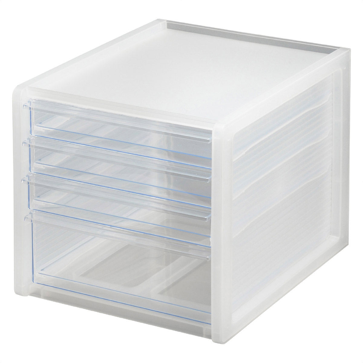 A4引き出しトレー 浅3深1段 クリア