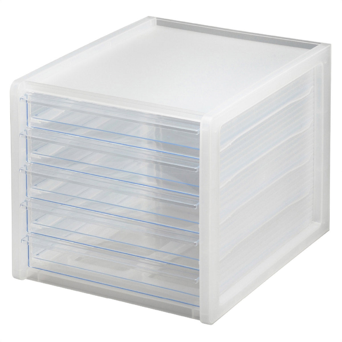 A4引き出しトレー 浅5段 クリア