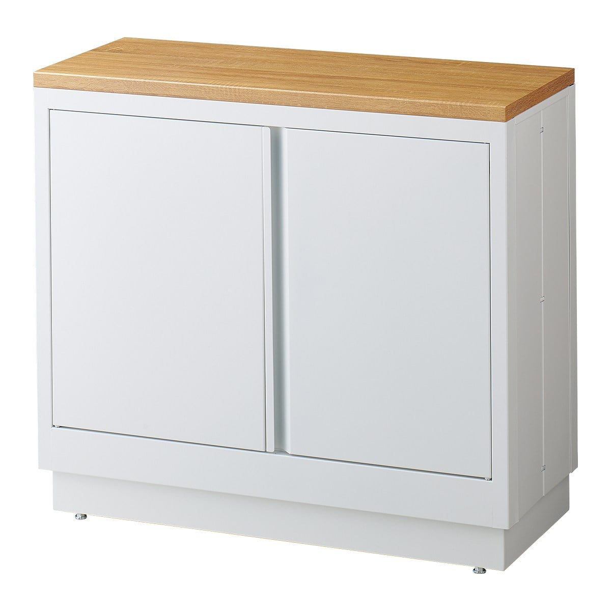 ファブルストレージBOXセット幅90cm×奥行40cm:ホワイト×ラスティック柄木製天板(強化コート紙木棚)〔ストエキオリジナル〕