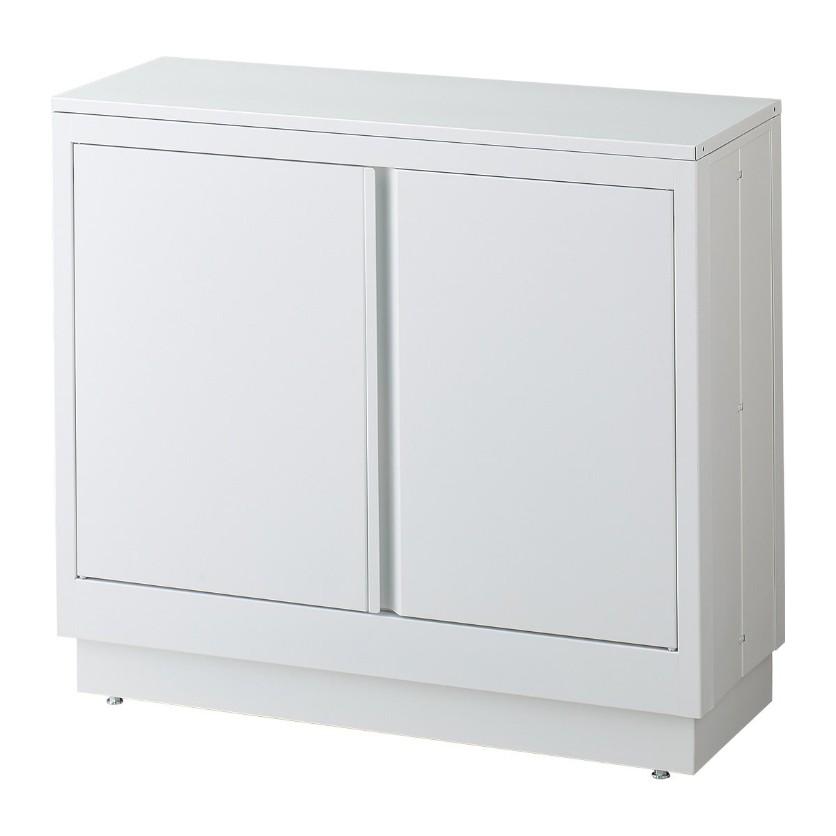 ファブルストレージBOXセット幅90cm×奥行35cm:ホワイト×ホワイト天板(18mm厚スチール棚)〔ストエキオリジナル〕