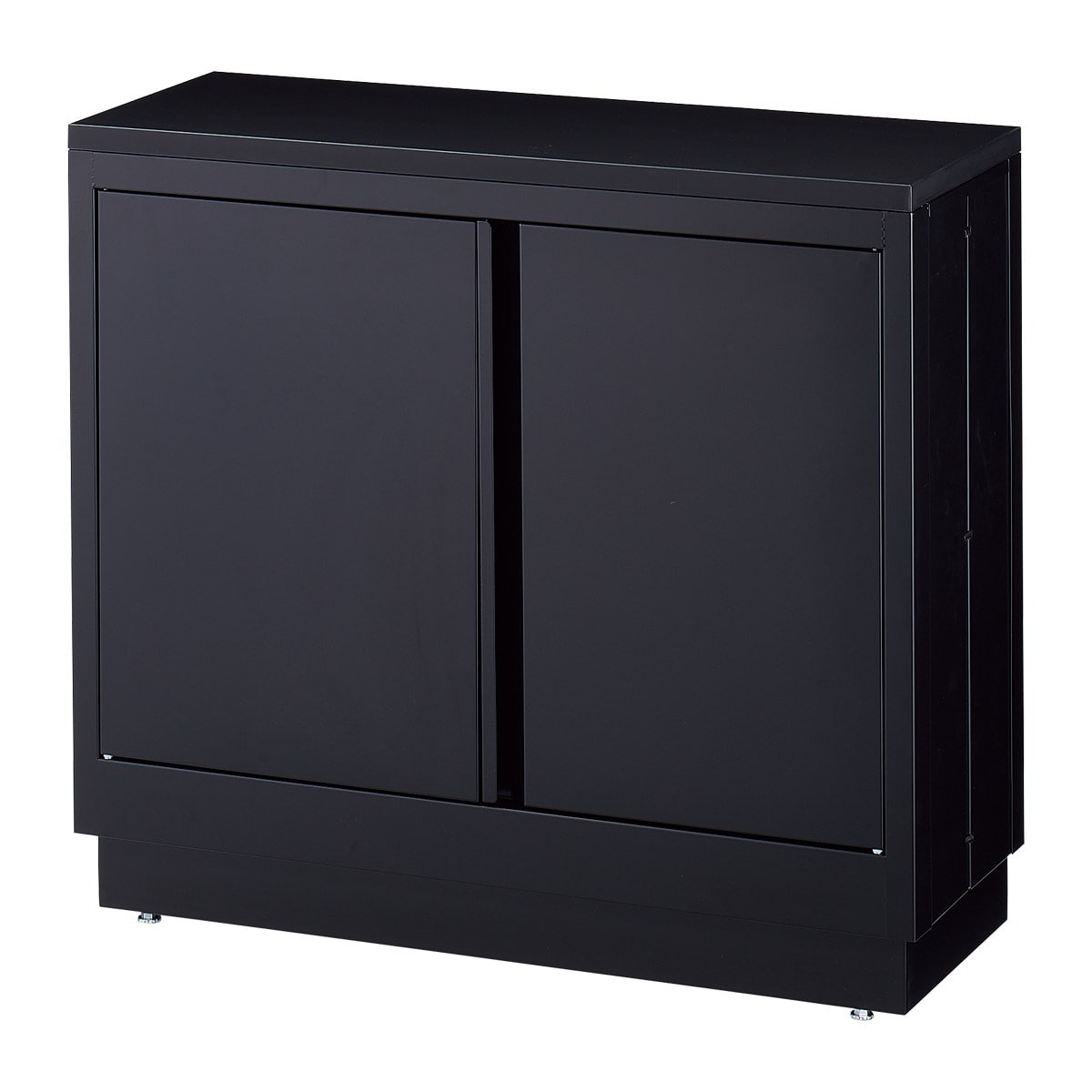 ファブルストレージBOXセット幅90cm×奥行35cm:ブラック×ブラック木製天板(メラミン木棚)〔ストエキオリジナル〕